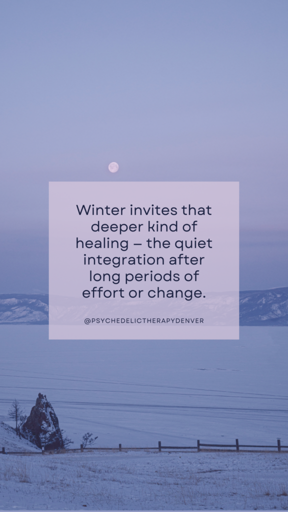 Winter invites that deeper kind of healing — the quiet integration after long periods of effort or change.