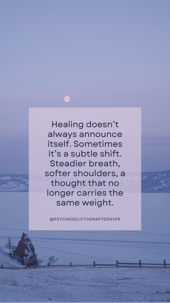 Healing doesn’t always announce itself. Sometimes it’s a subtle shift. Steadier breath, softer shoulders, a thought that no longer carries the same weight.