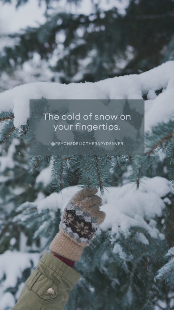 The cold of snow on your fingertips.