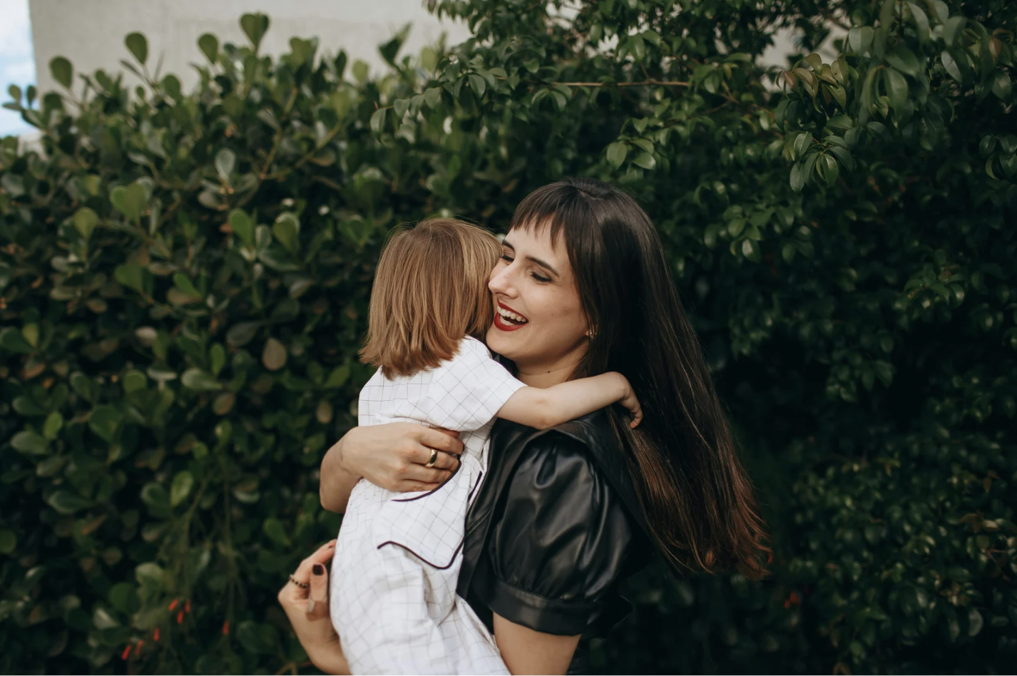 Mom holding her child
