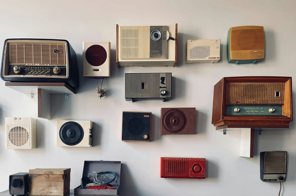 a collection of old radios